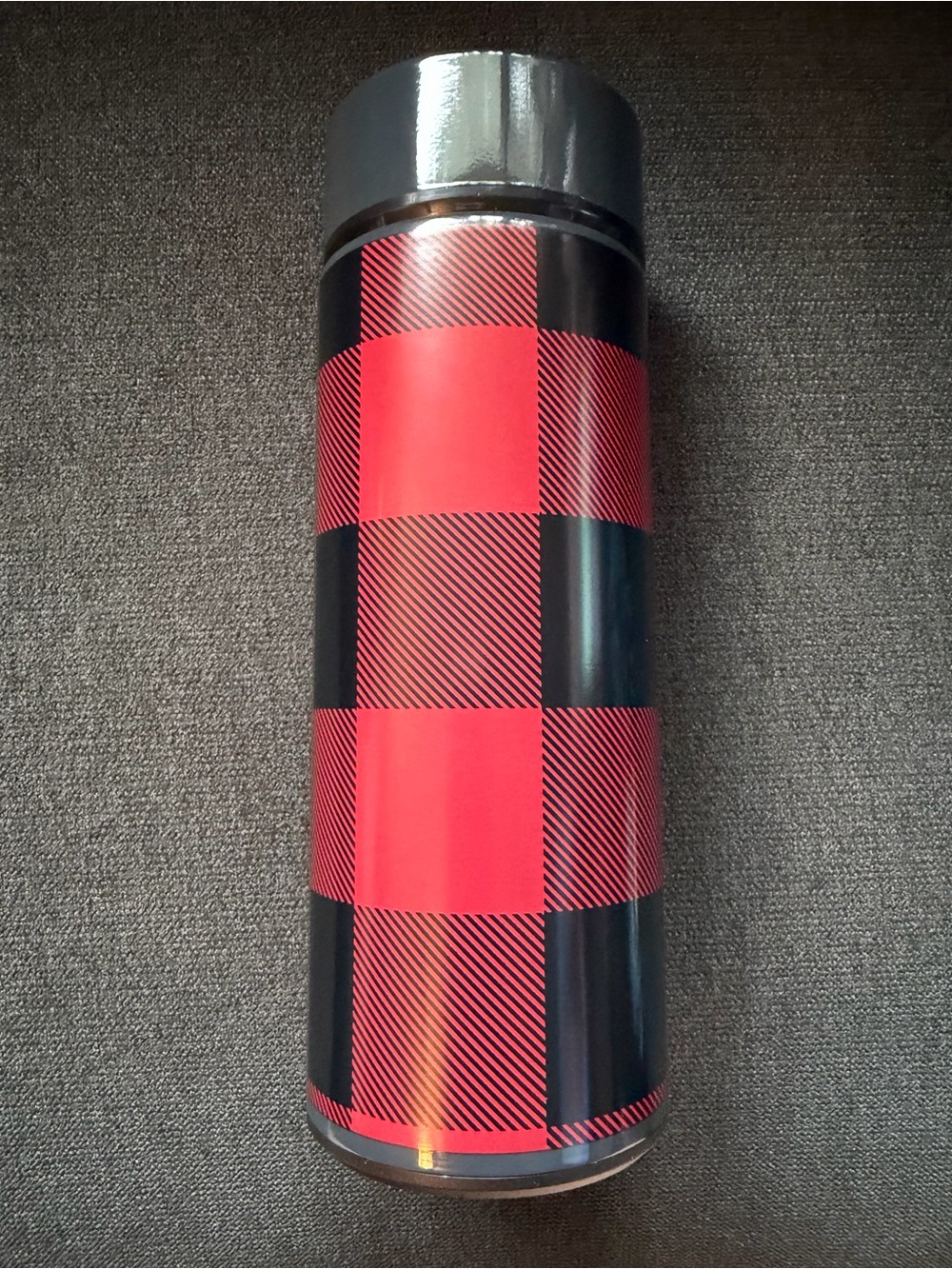 Lug Chuggie 12-ounce Insulated Water Bottle Tumbler – Buffalo Check Red (Black)